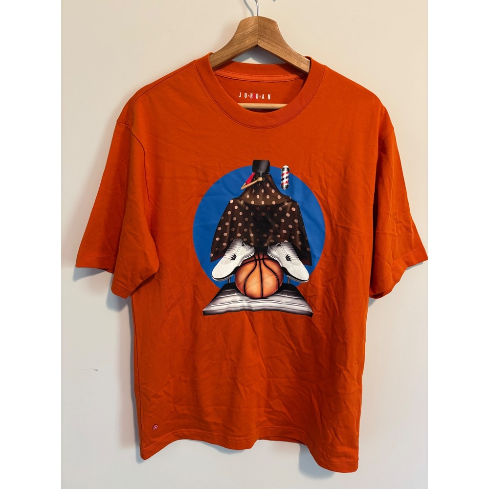 Jordan Artist Series Flight Graphic T-Shirt Mens Small Orange Barber
